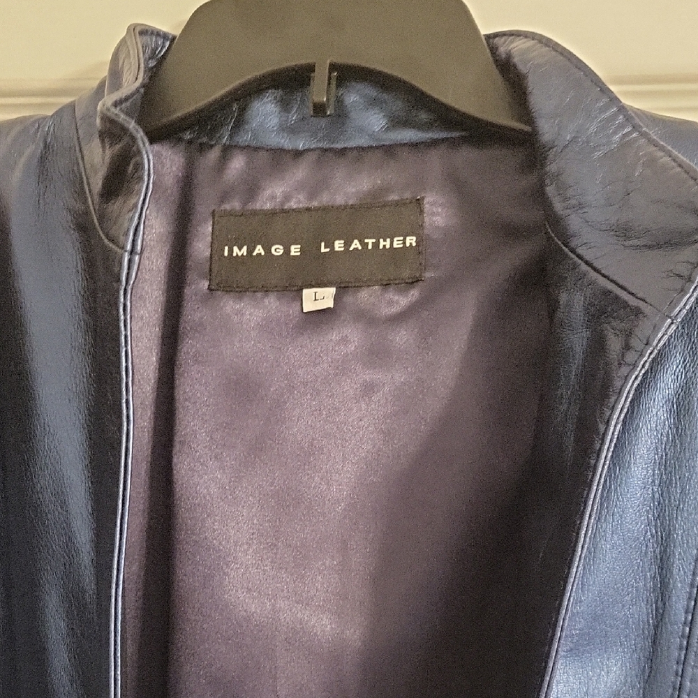 Women's Blue Leather Jacket